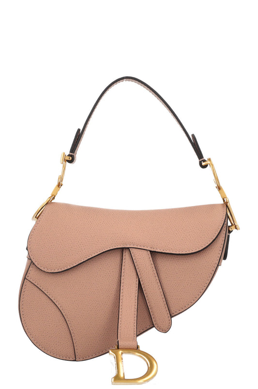 CHRISTIAN DIOR Mini Saddle Bag with Strap Taupe