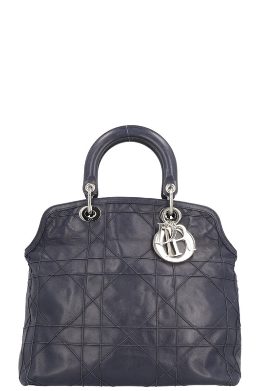 CHRISTIAN DIOR Granville Cannage Tote Bag Navy