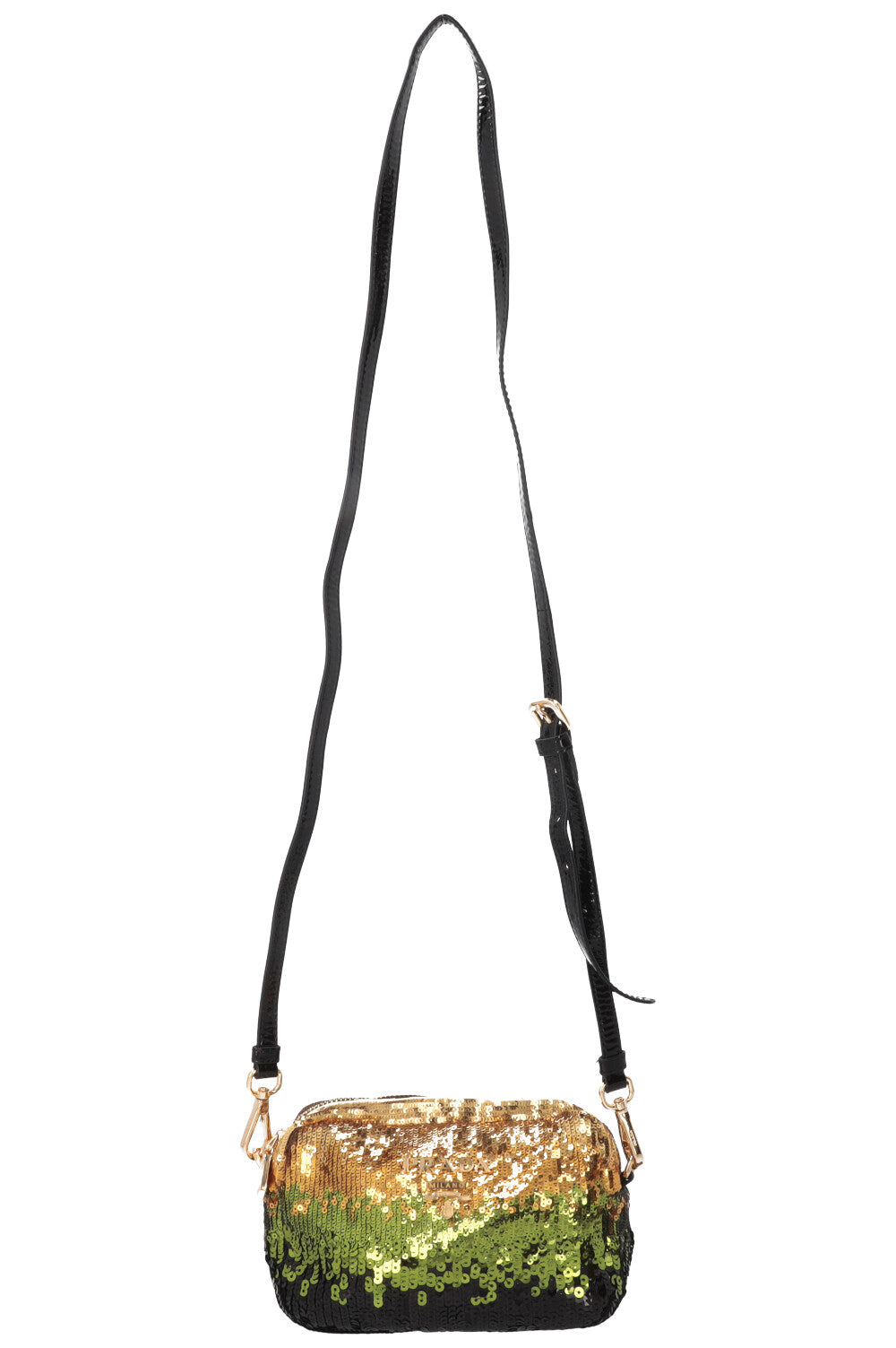 PRADA Bag Sequins Black Gold