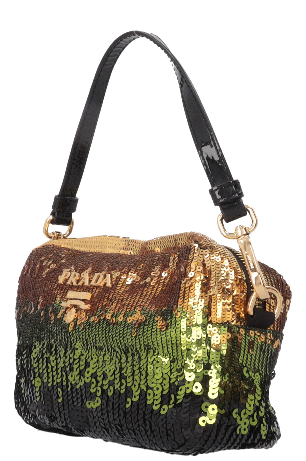 PRADA Bag Sequins Black Gold
