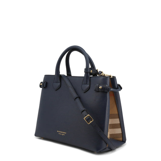 BURBERRY BANNER LEATHER & HO CHECK TOTE BAG