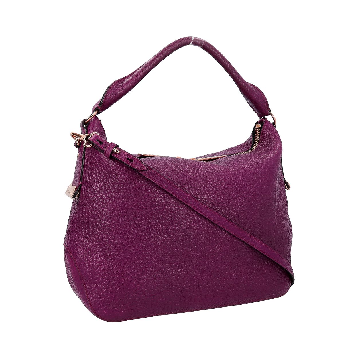 BURBERRY Grained Leather Ledbury Shoulder Bag Purple