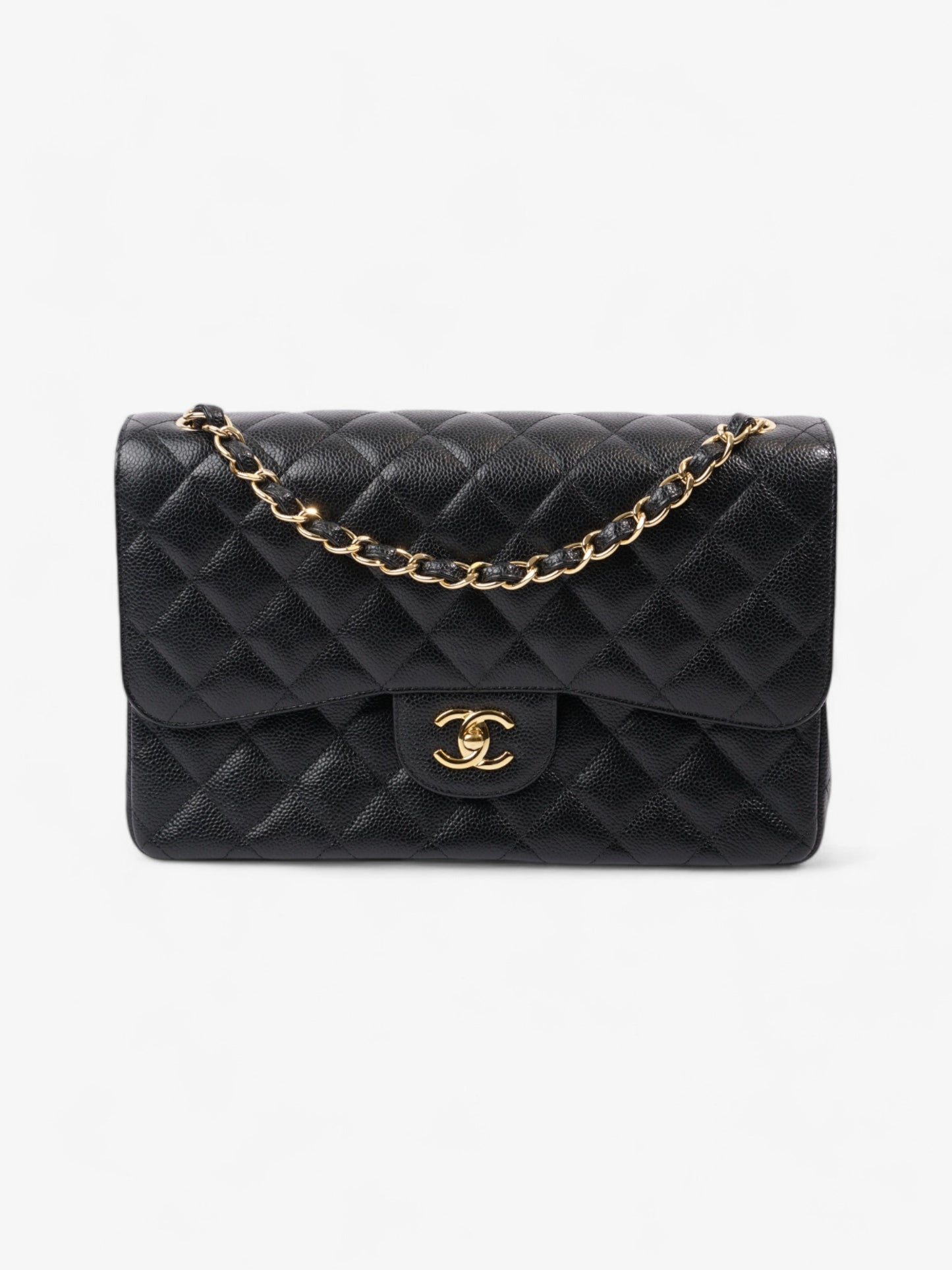 Chanel Classic Double Flap Black Caviar Leather Jumbo