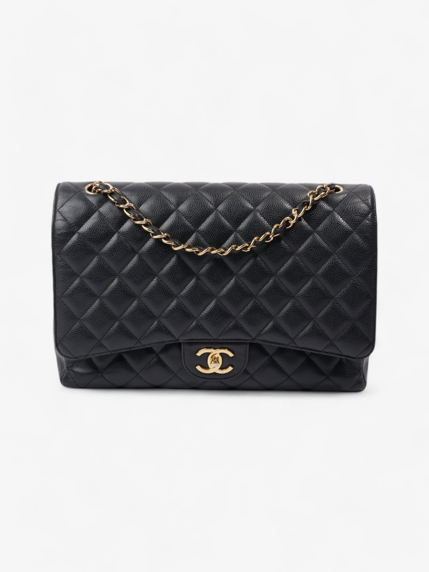Chanel Classic Double Flap Black Caviar Leather Maxi