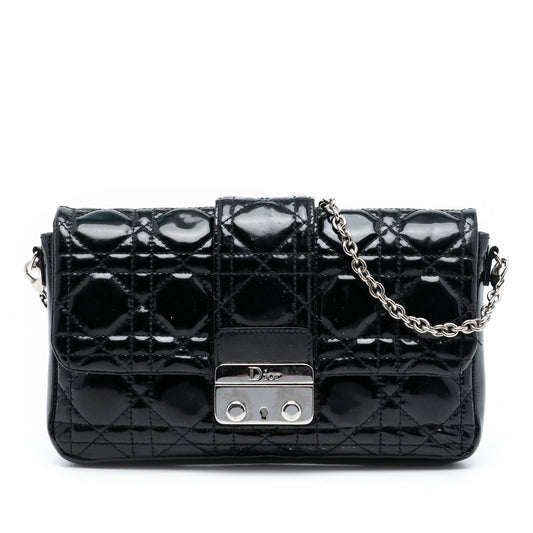Black Dior Patent Cannage Miss Dior Promenade Crossbody