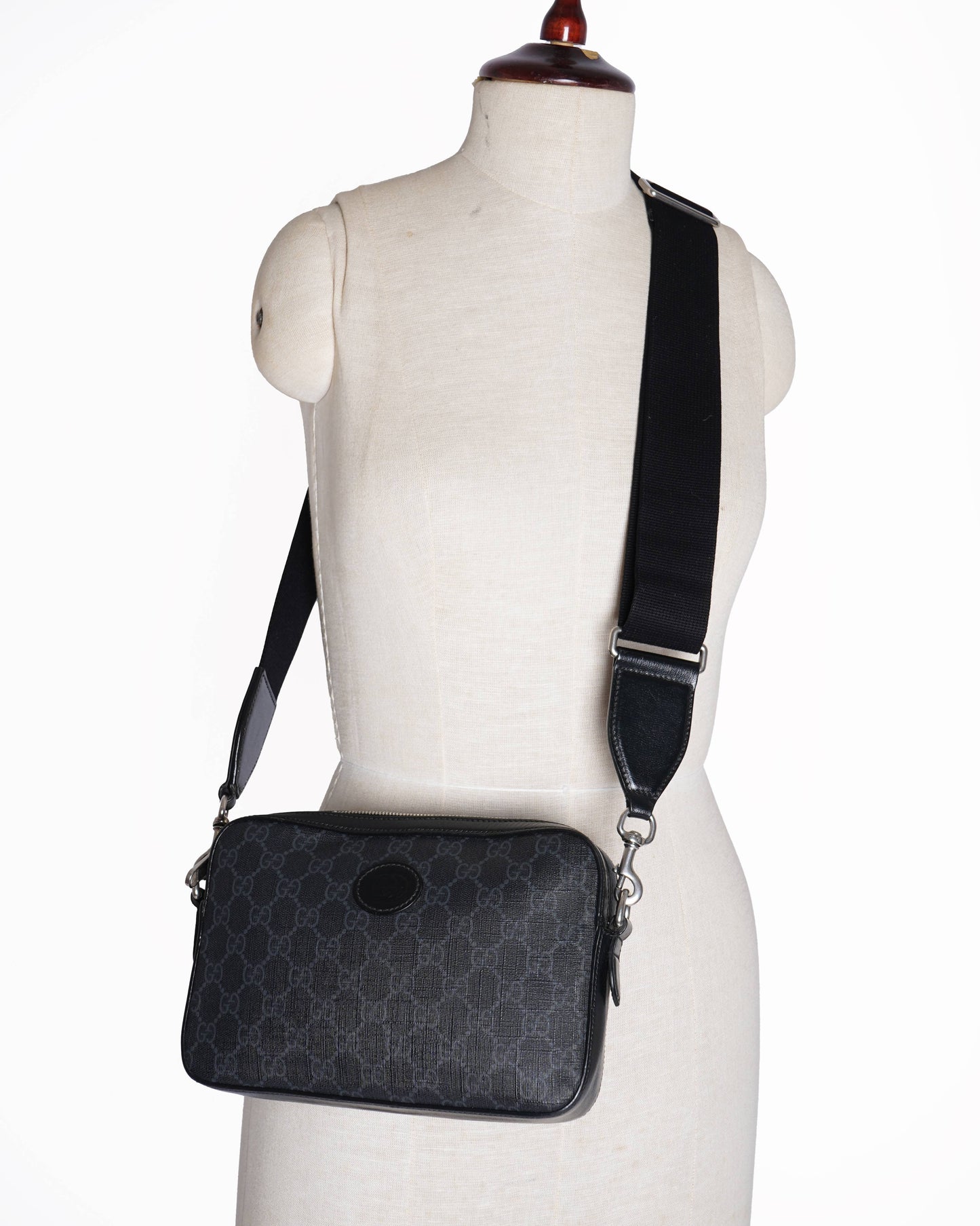 Gucci Lou Monogram Leather Canvas Crossbody