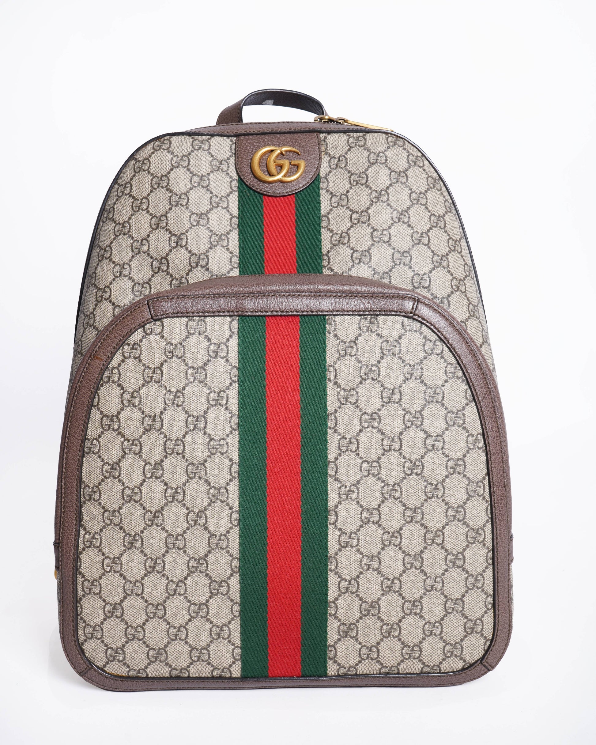 Gucci Monogram Leather Canvas Backpack