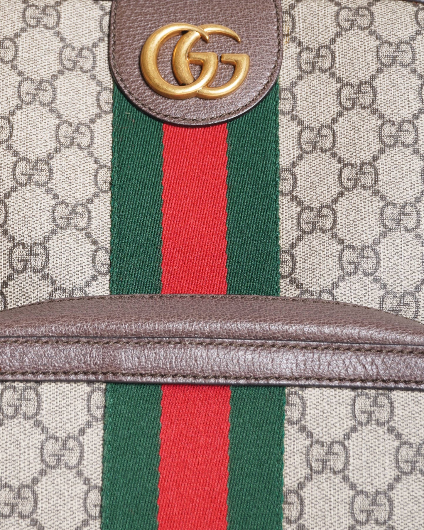 Gucci Monogram Leather Canvas Backpack