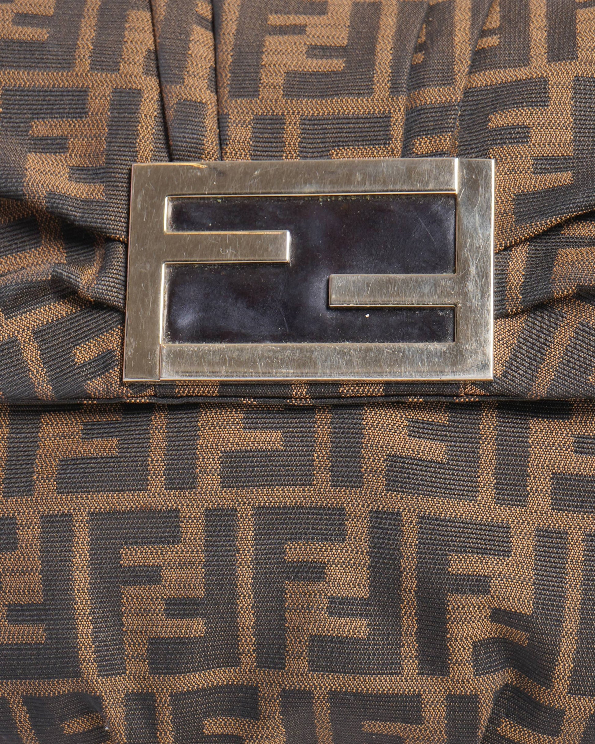 Fendi mia flap medium zucca canvas shoulder bag