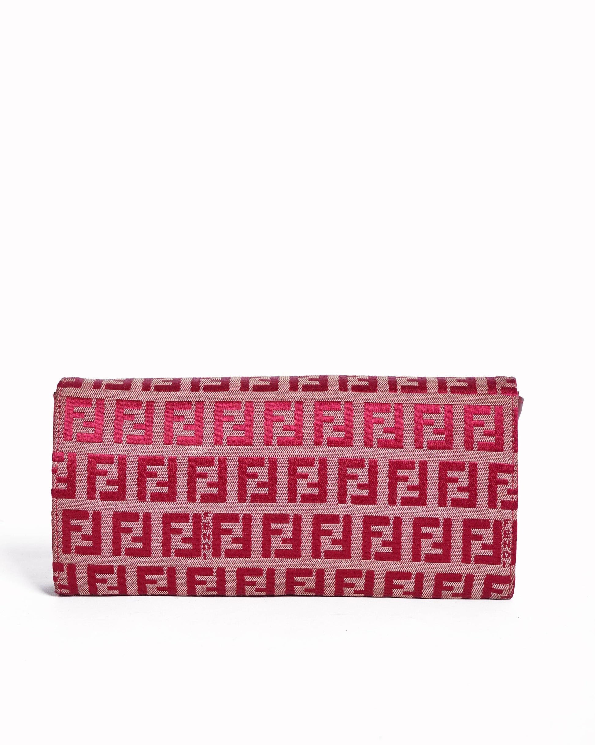 Fendi ff zucca bi fold long wallet