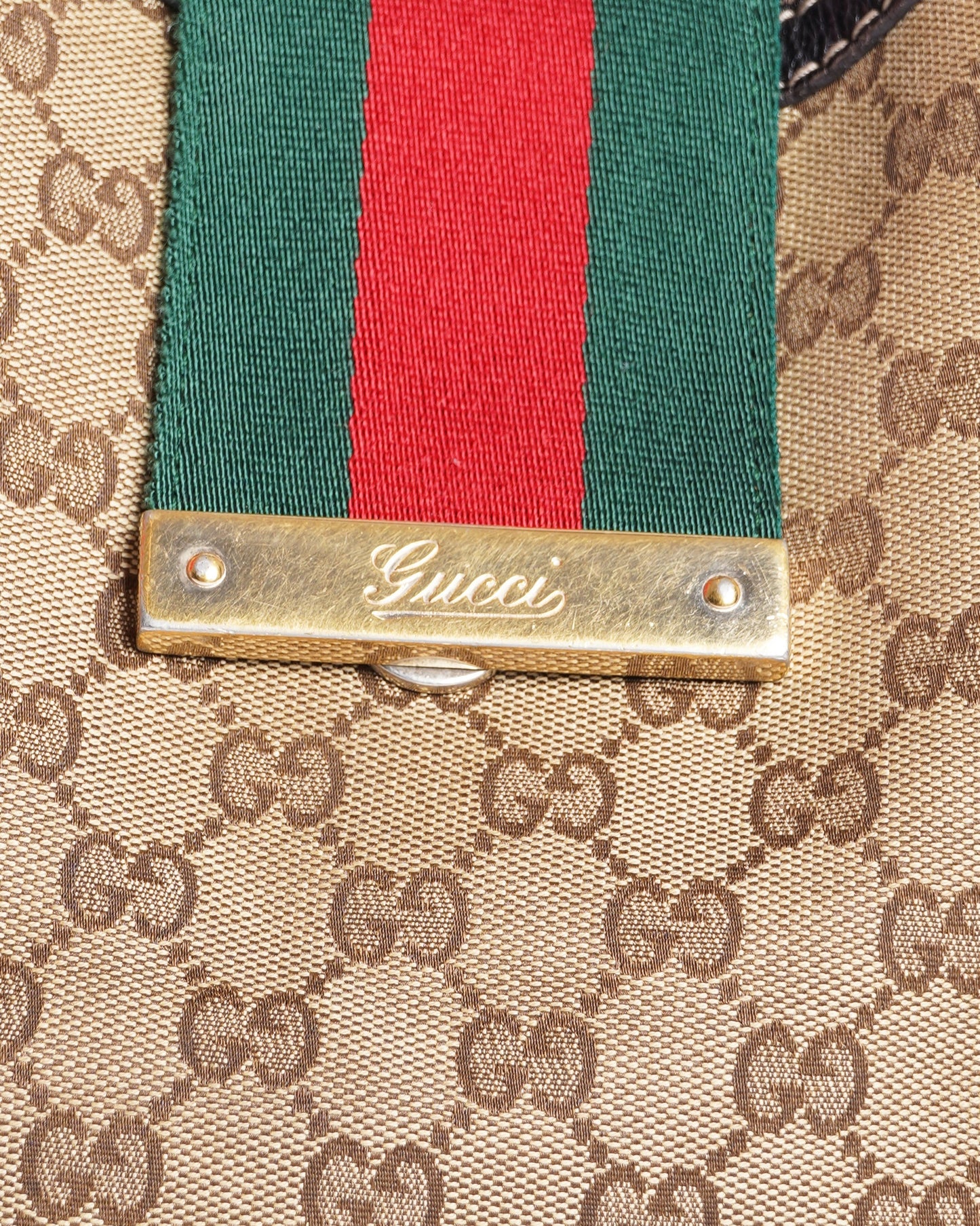 Gucci Lou Monogram Leather Canvas Tote
