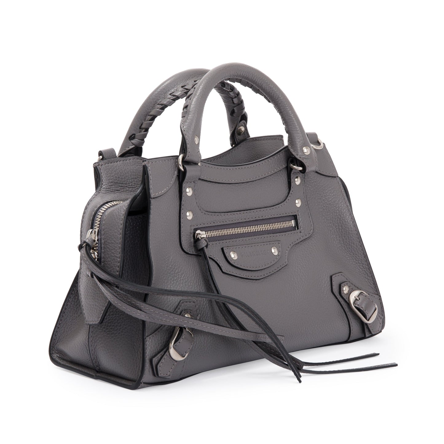 Balenciaga 2022 Grey Calfskin Leather Neo Classic XS City Bag