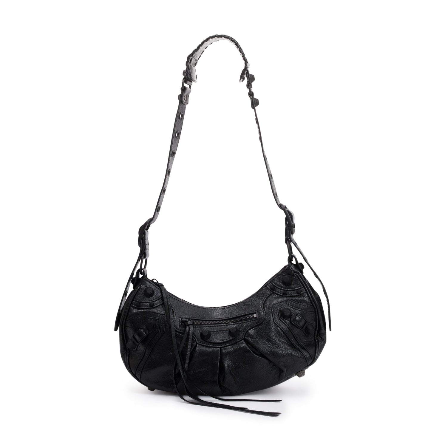 Balenciaga Black Arena Leather Le Cagole Small Shoulder Bag
