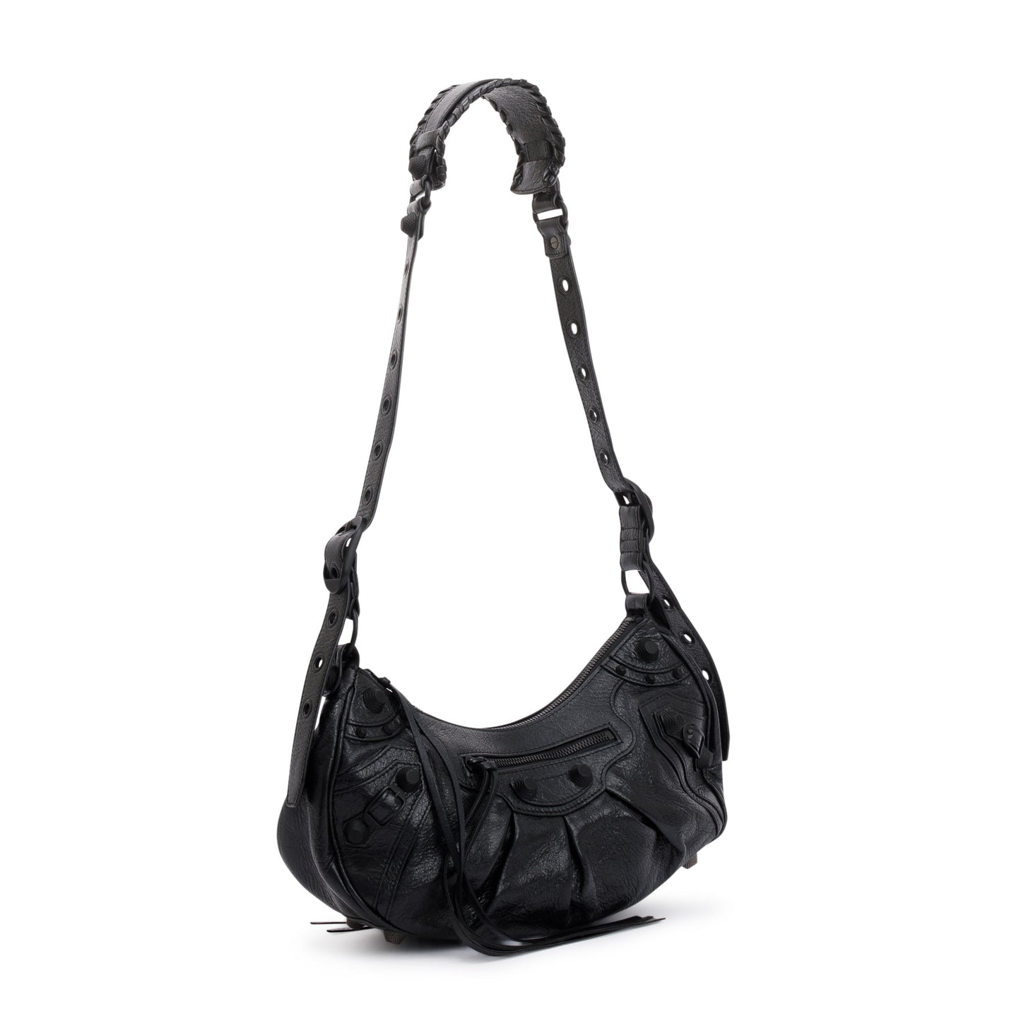 Balenciaga Black Arena Leather Le Cagole Small Shoulder Bag