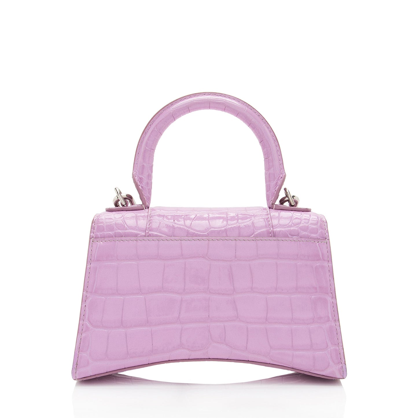 Luxury Balenciaga Trending 2026 Shiny Croc Embossed Calfskin Hourglass XS Satchel (SHF-A4kg9c)