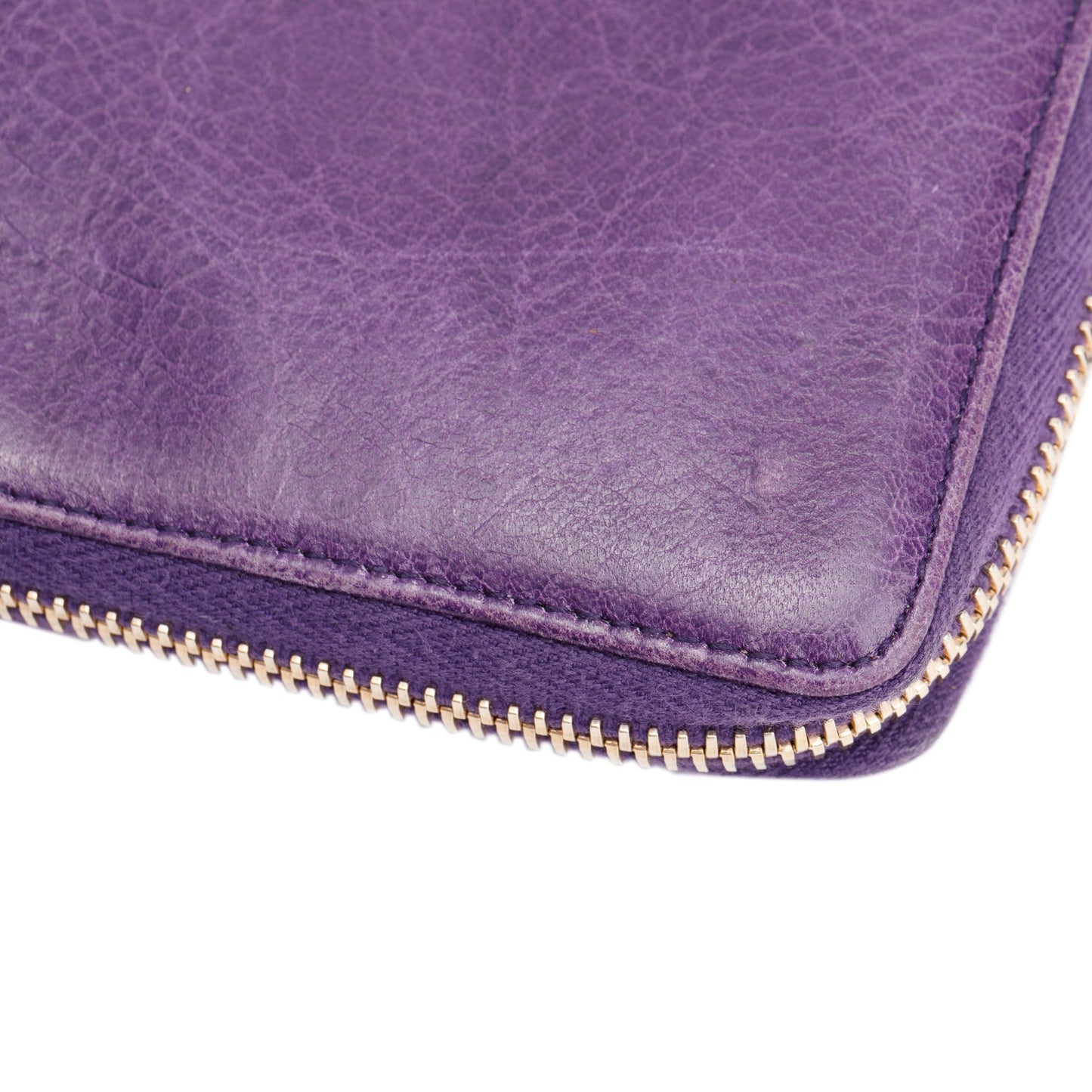 Balenciaga Purple Leather Continental Wallet