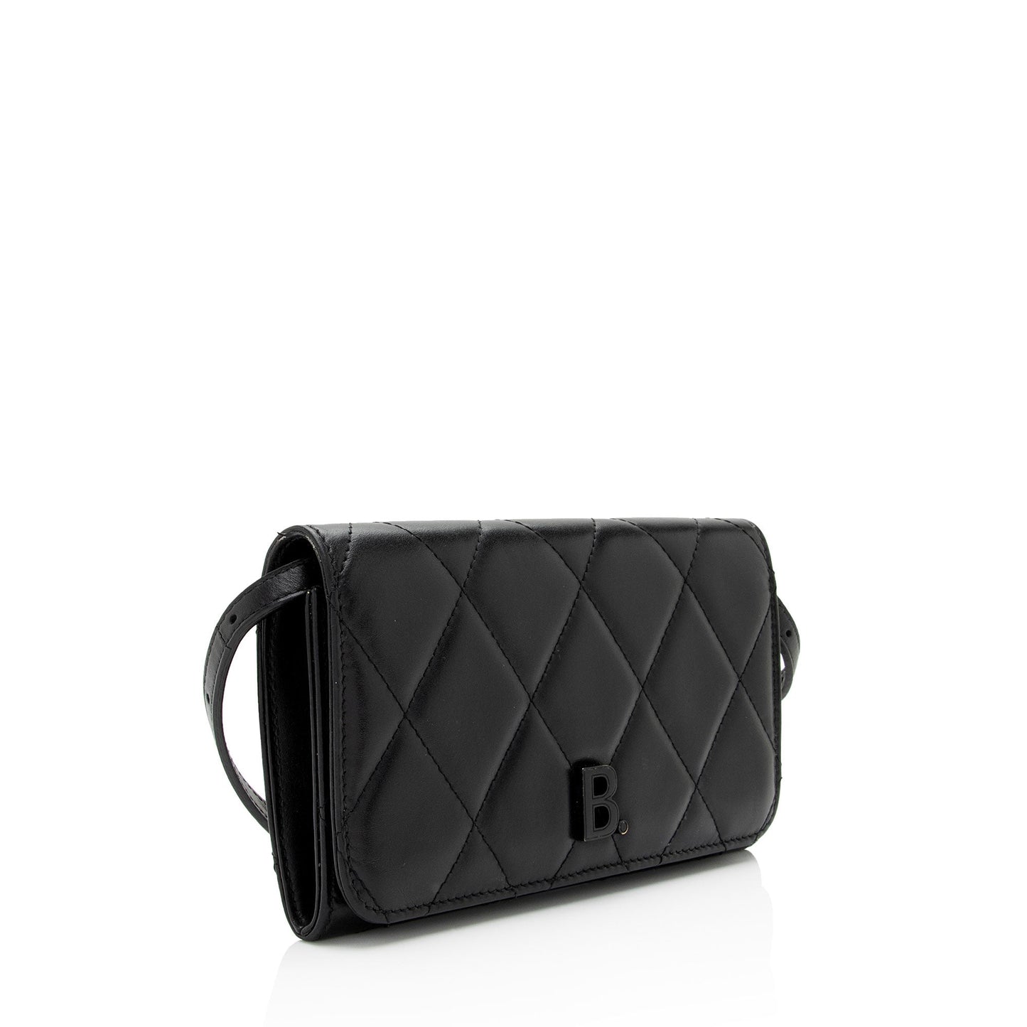 Luxury Balenciaga Trending 2026 Quilted Calfskin B Phone Holder Crossbody (SHF-wF8OTg)