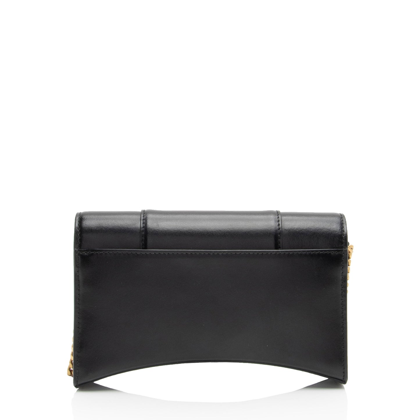 Luxury Balenciaga Trending 2026 Shiny Calfskin Hourglass Wallet on Chain Bag (SHF-PW1B0p)