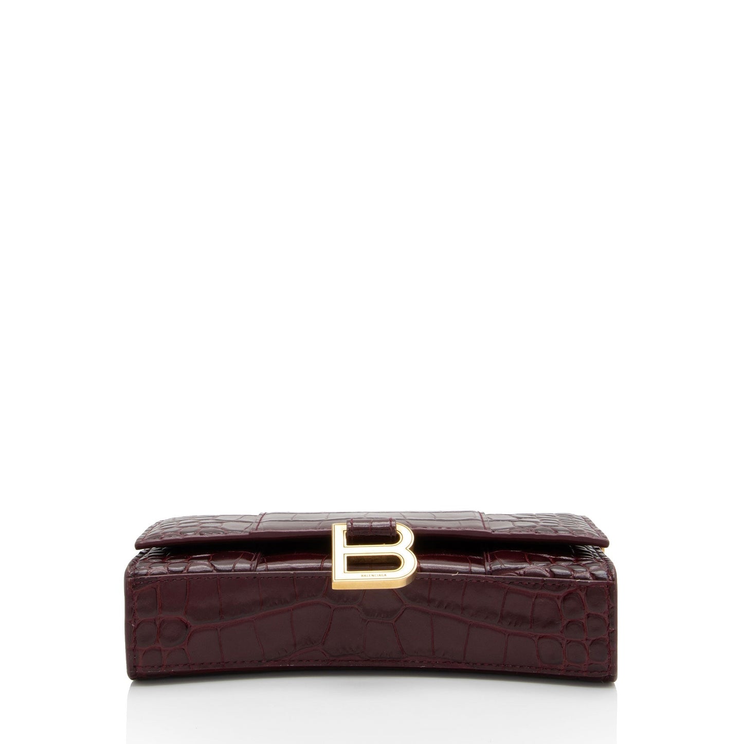 Luxury Balenciaga Trending 2026 Shiny Croc Embossed Calfskin Hourglass Chain Bag (SHF-8zNGYk)