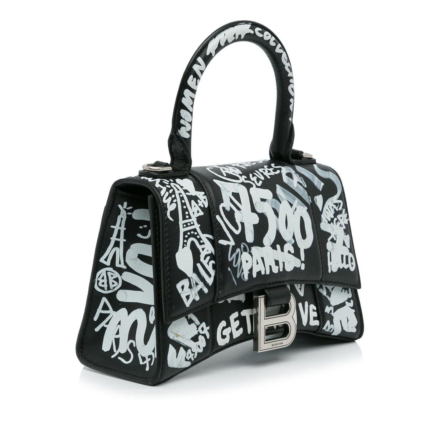 Luxury Balenciaga Trending 2026 XS Hourglass Graffiti Satchel (SHG-heztyI)