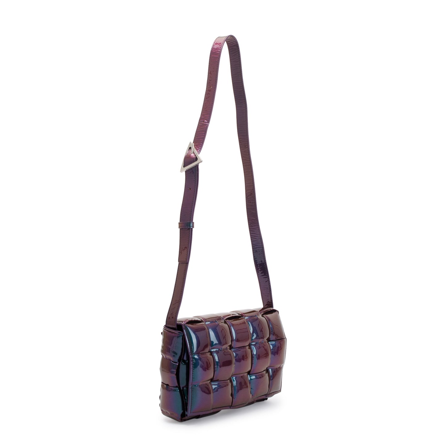 Bottega Veneta 2023 Holographic Glossy Nail Polish Nappa Intrecciato Padded Cassette Bag