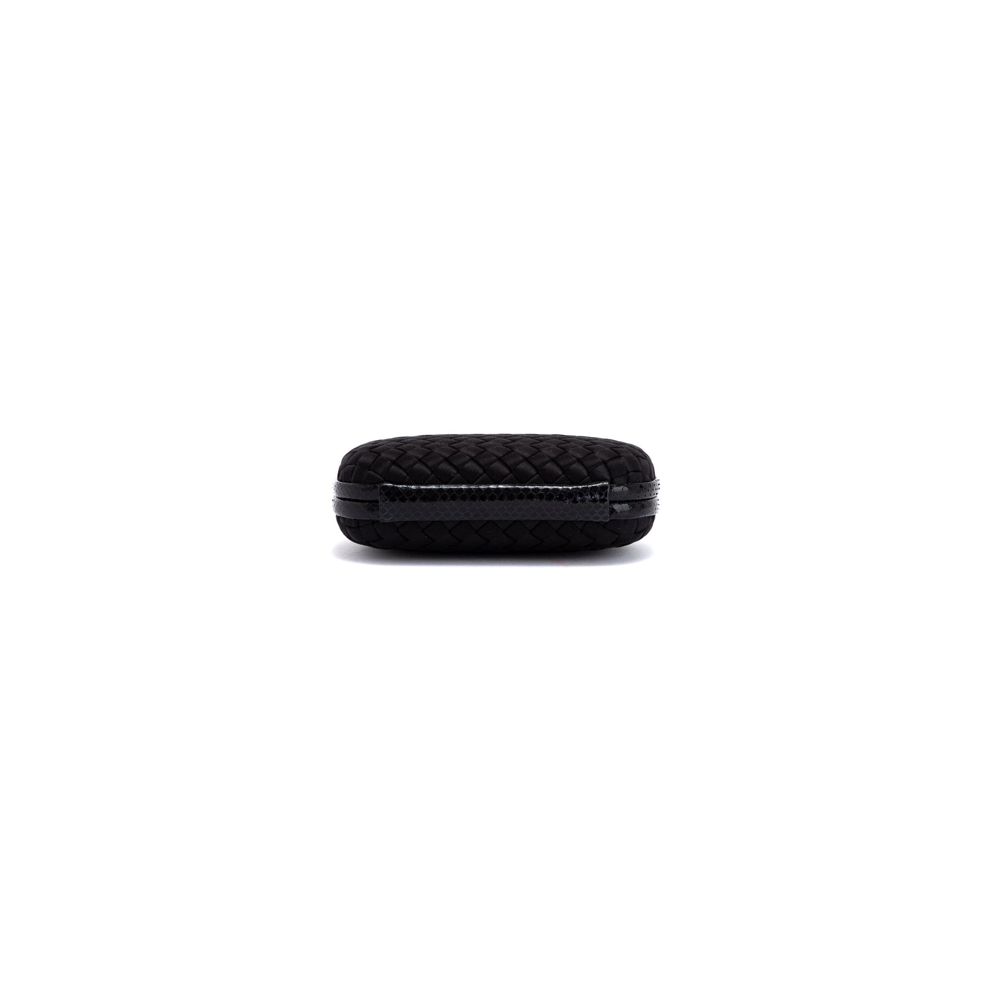 Bottega Veneta Ayers-Trimmed Satin Intrecciato Knot Clutch
