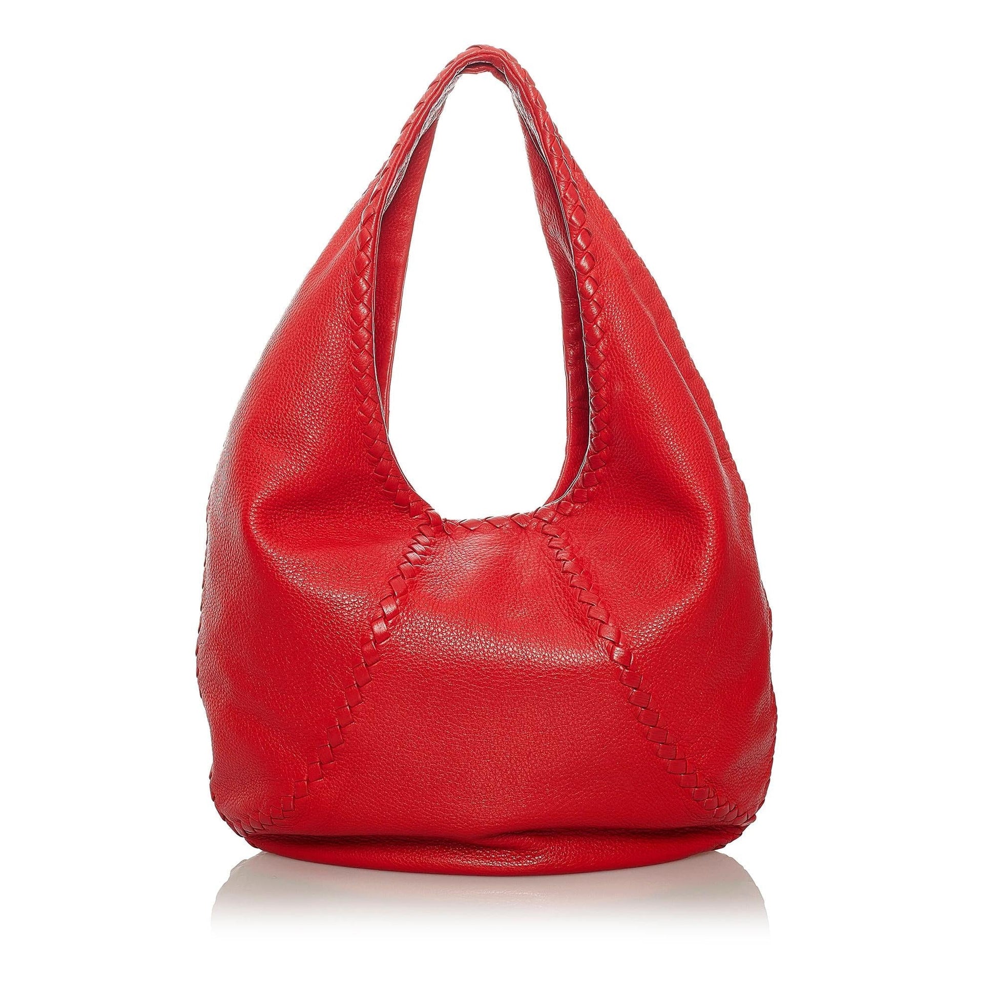 Luxury Bottega Veneta Baseball Leather Hobo Bag (SHG-29005)