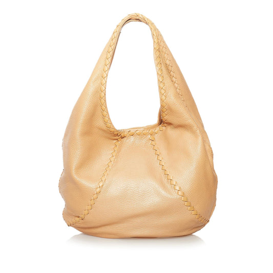 Luxury Bottega Veneta Baseball Leather Hobo Bag (SHG-31411)