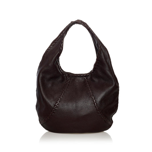 Luxury Bottega Veneta Baseball Leather Hobo Bag (SHG-32401)