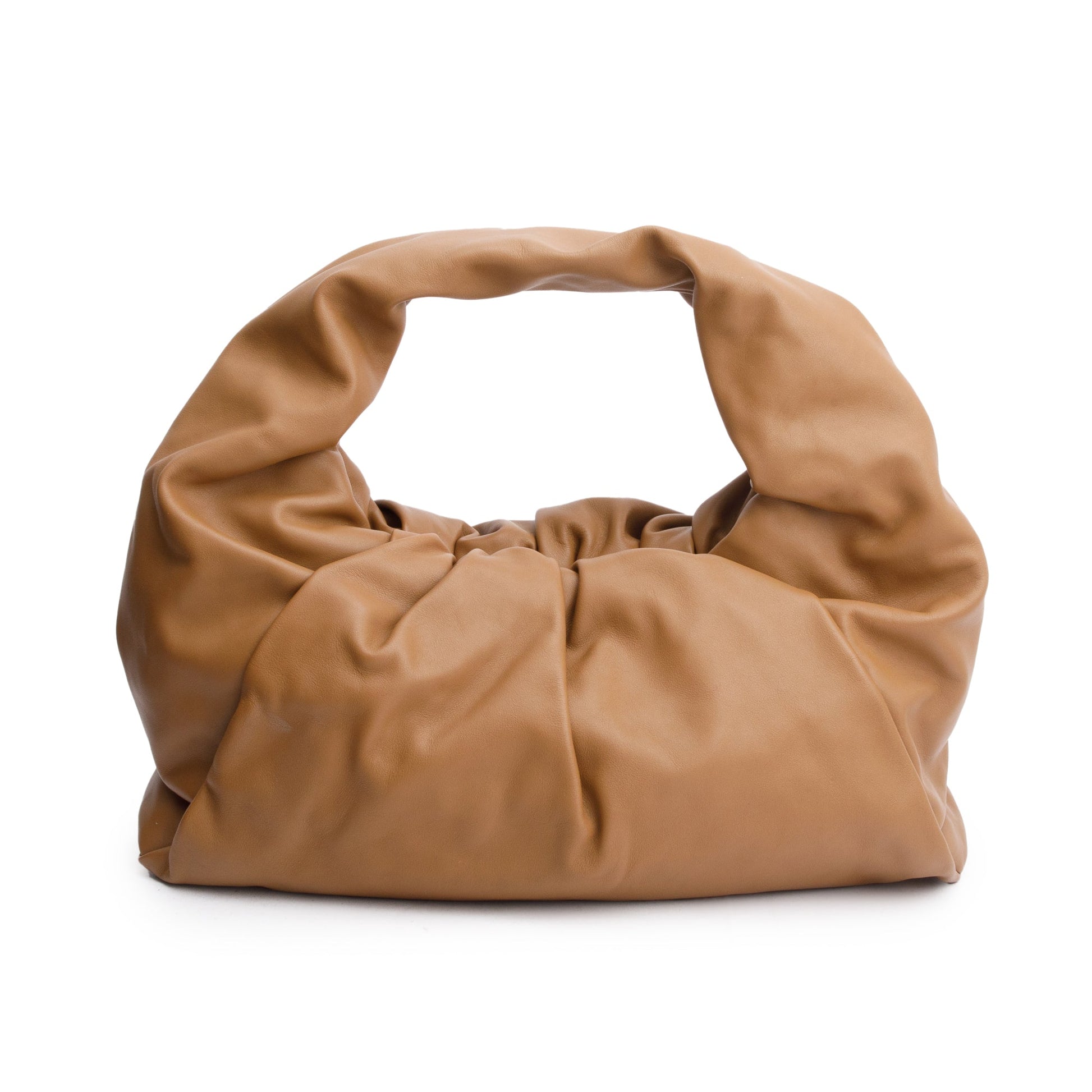 Bottega Veneta Beige Calfskin Leather Small Shoulder Pouch