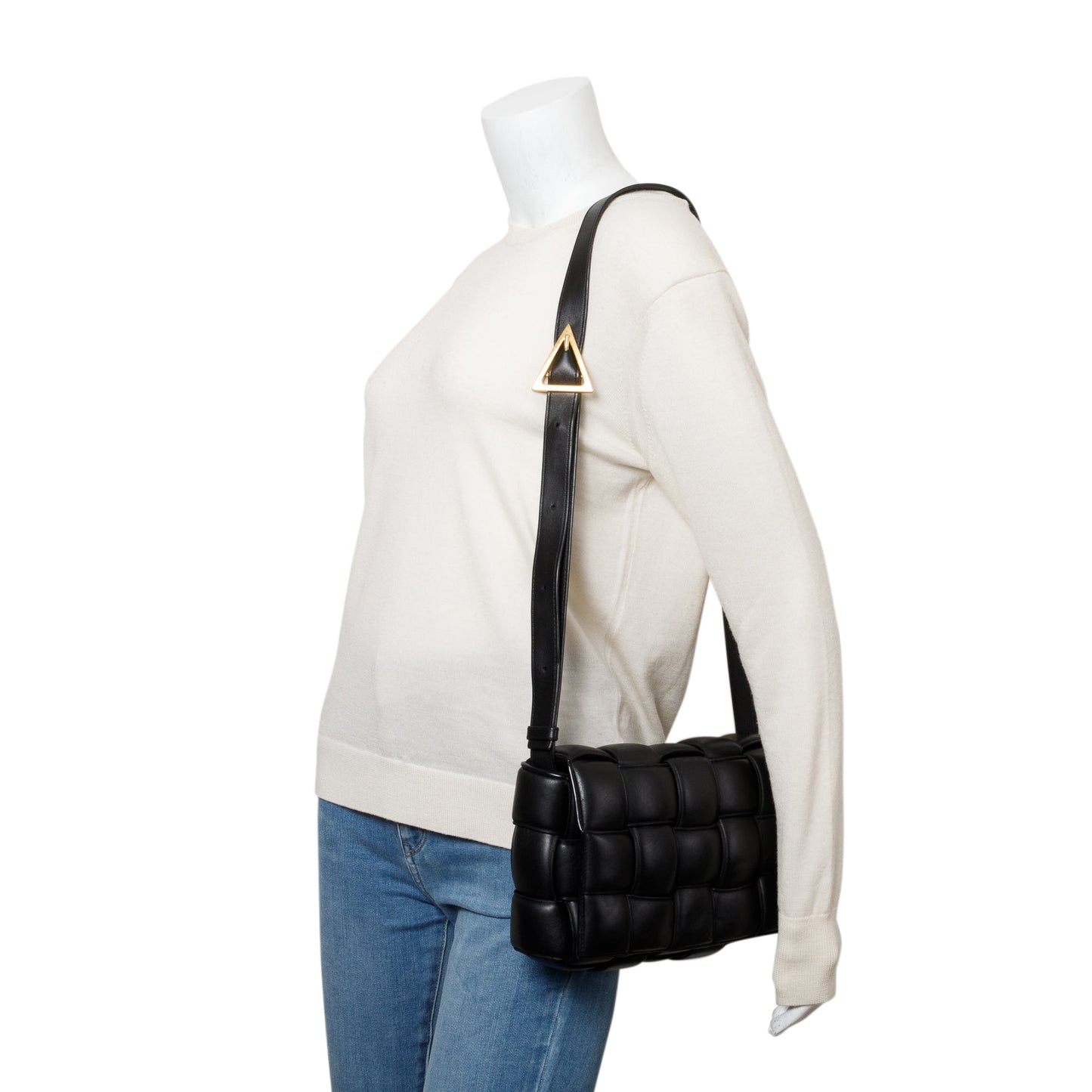Bottega Veneta Black Lambskin Leather Classic Padded Cassette Bag
