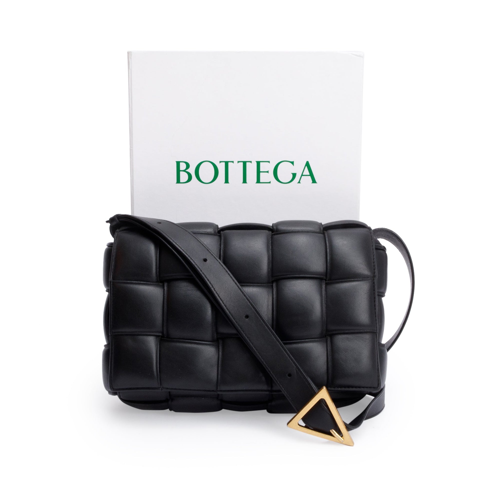 Bottega Veneta Black Lambskin Leather Classic Padded Cassette Bag