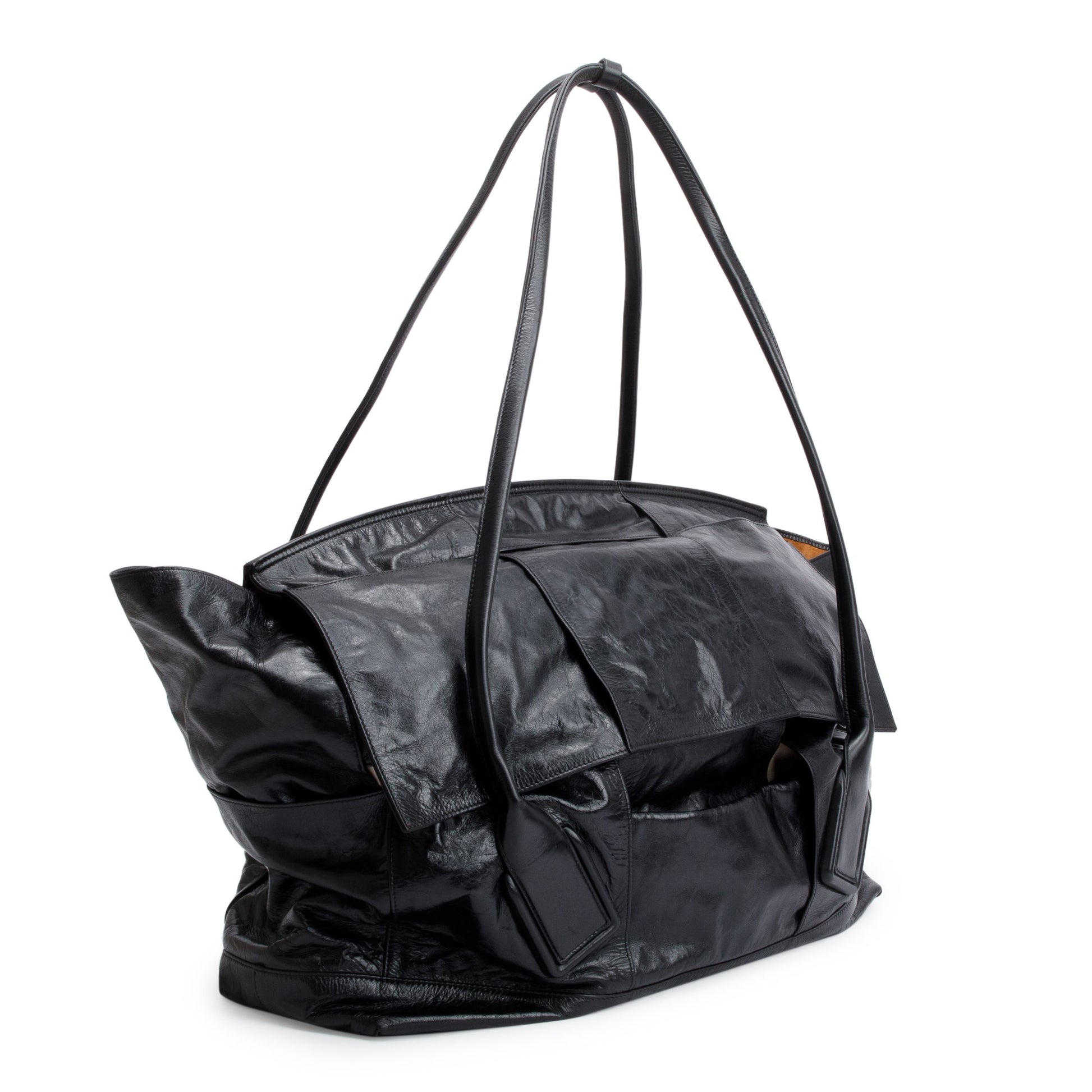Bottega Veneta Black Maxi Intrecciato Leather Large Arco Slouch Bag