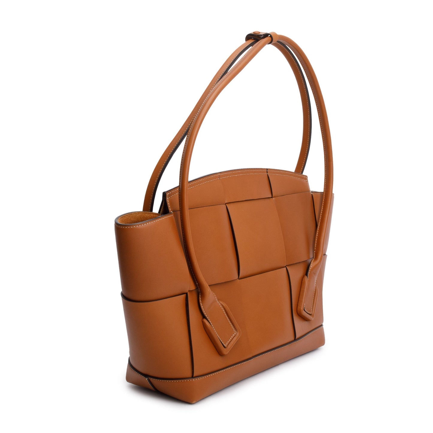 Bottega Veneta Brown Maxi Intrecciato Leather Medium Arco Bag