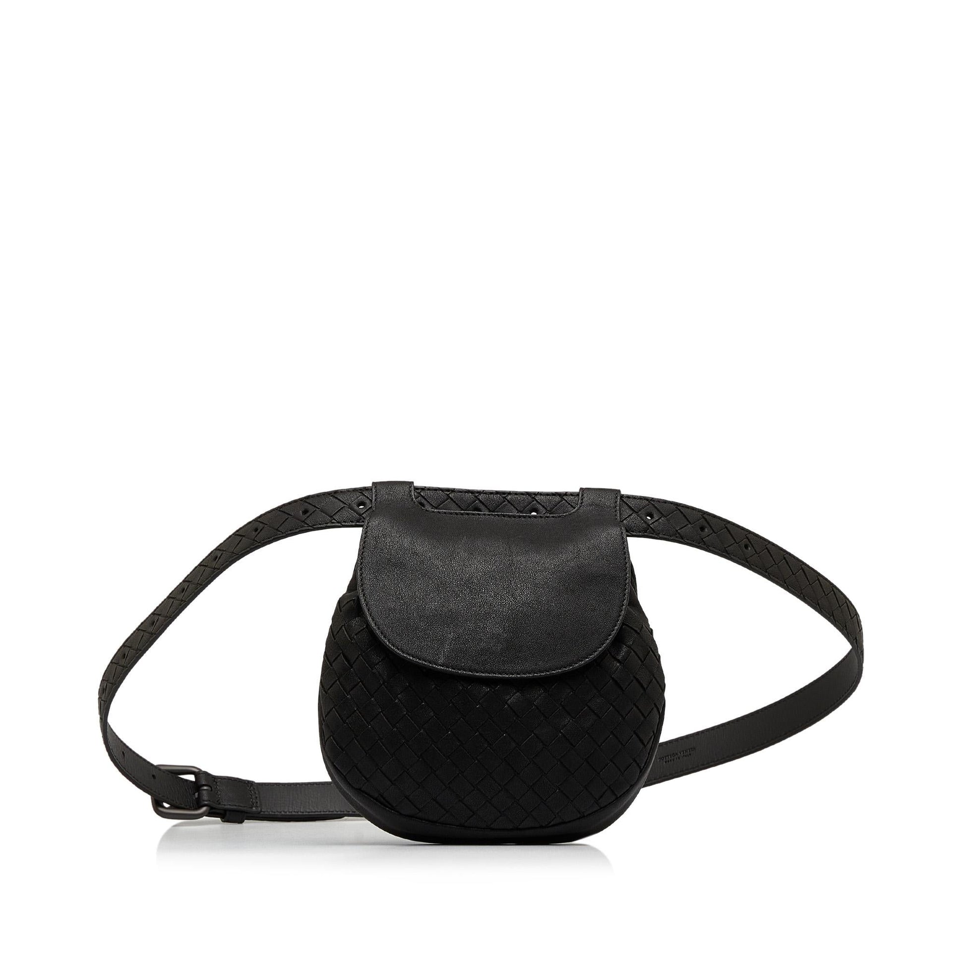 Luxury Bottega Veneta Intrecciato Flap Belt Bag (SHG-kTLVHx)