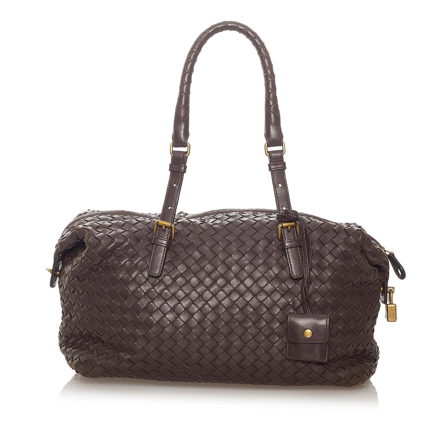 Luxury Bottega Veneta Intrecciato Leather Boston Bag (SHG-27937)