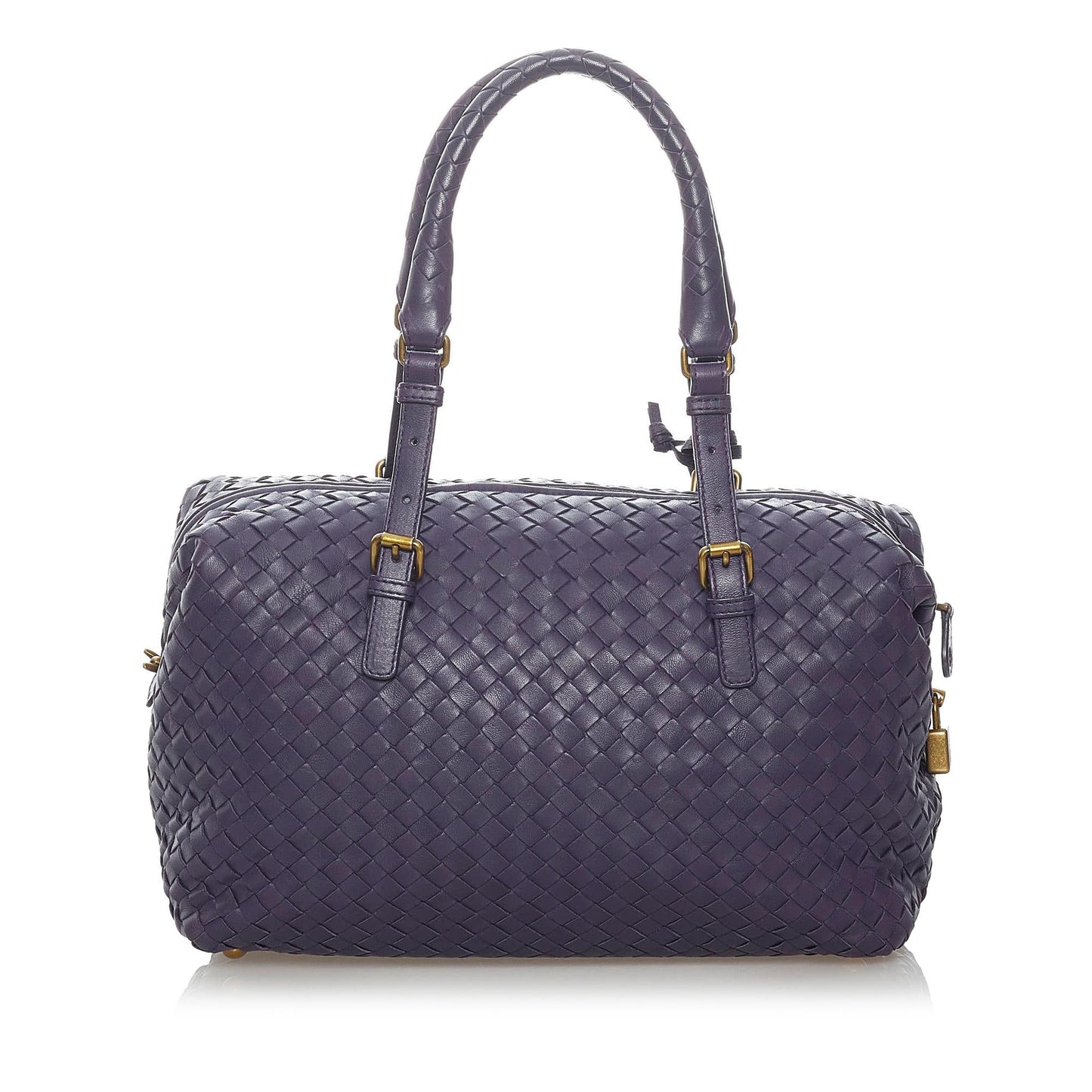 Luxury Bottega Veneta Intrecciato Leather Boston Bag (SHG-30407)