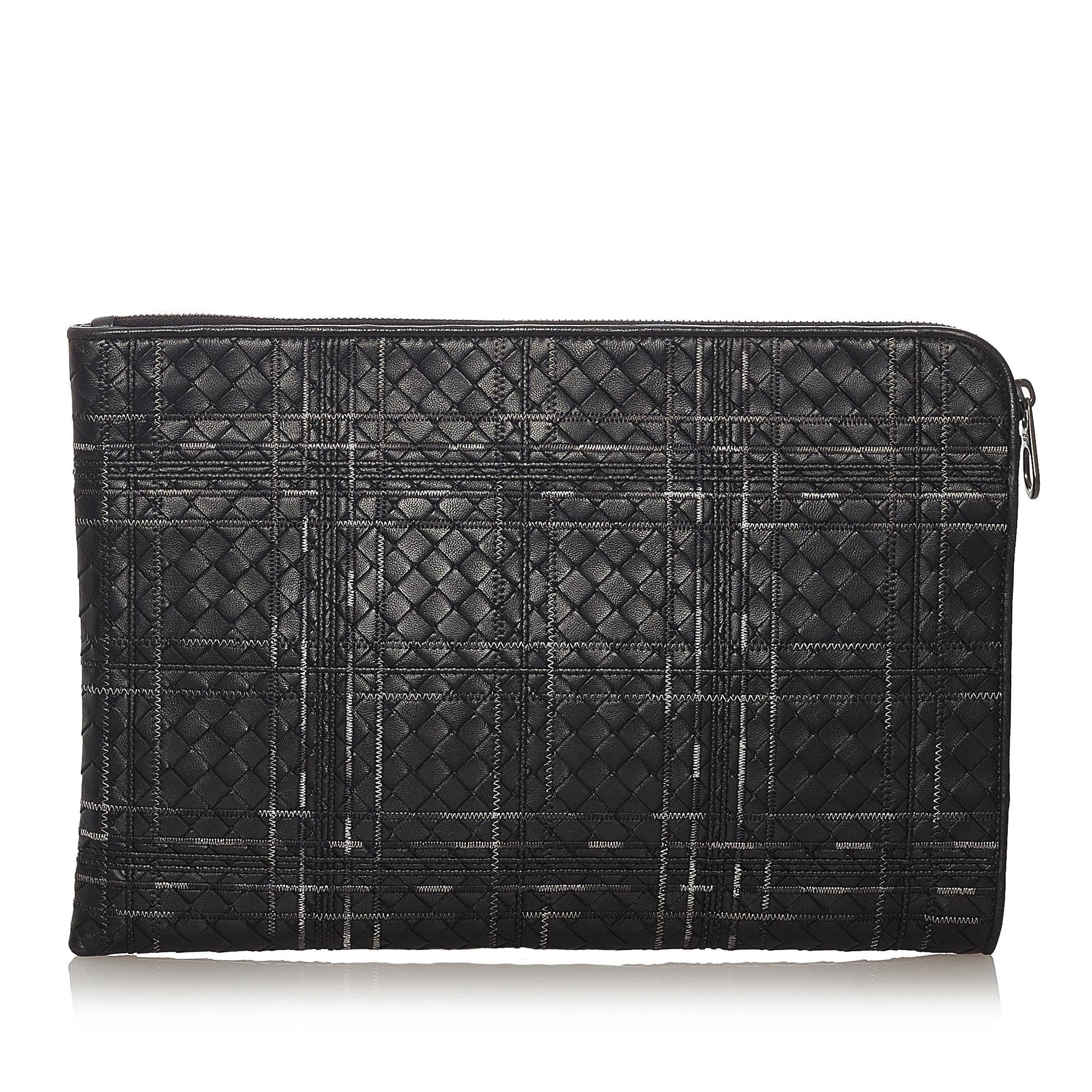Luxury Bottega Veneta Intrecciato Leather Clutch Bag (SHG-27403)