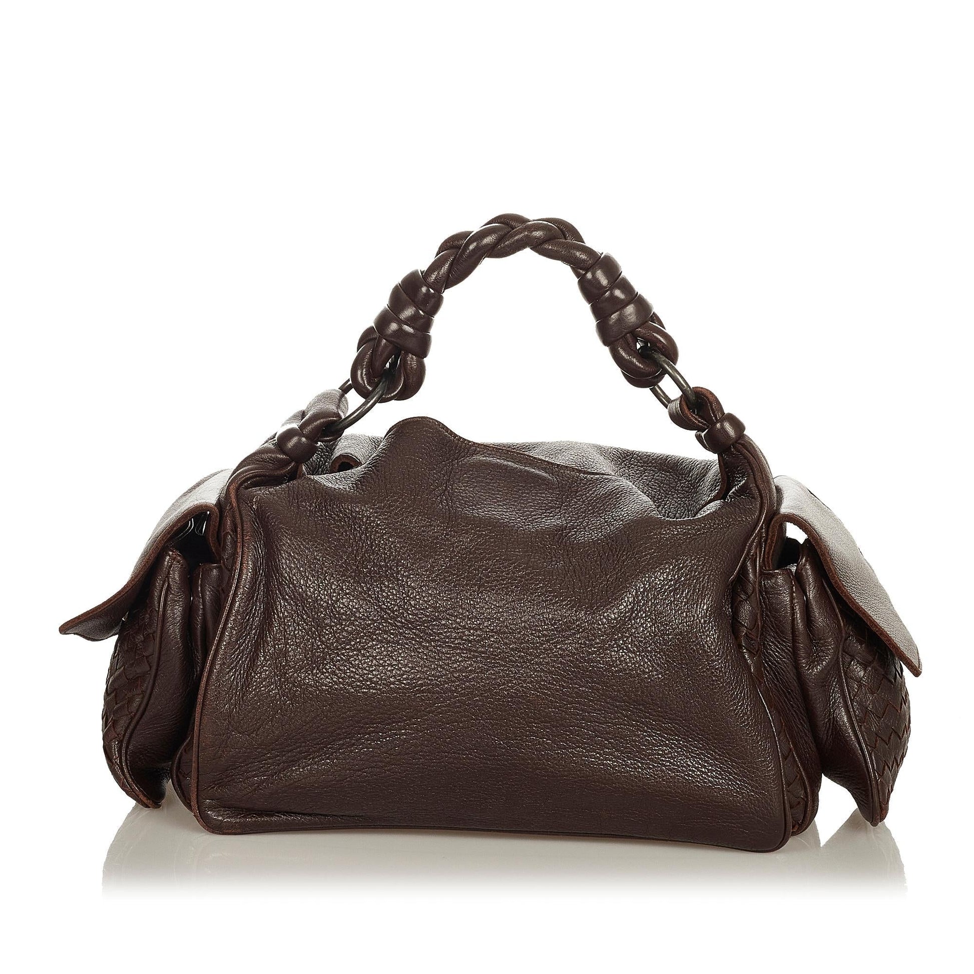 Luxury Bottega Veneta Intrecciato Leather Shoulder Bag (SHG-26581)