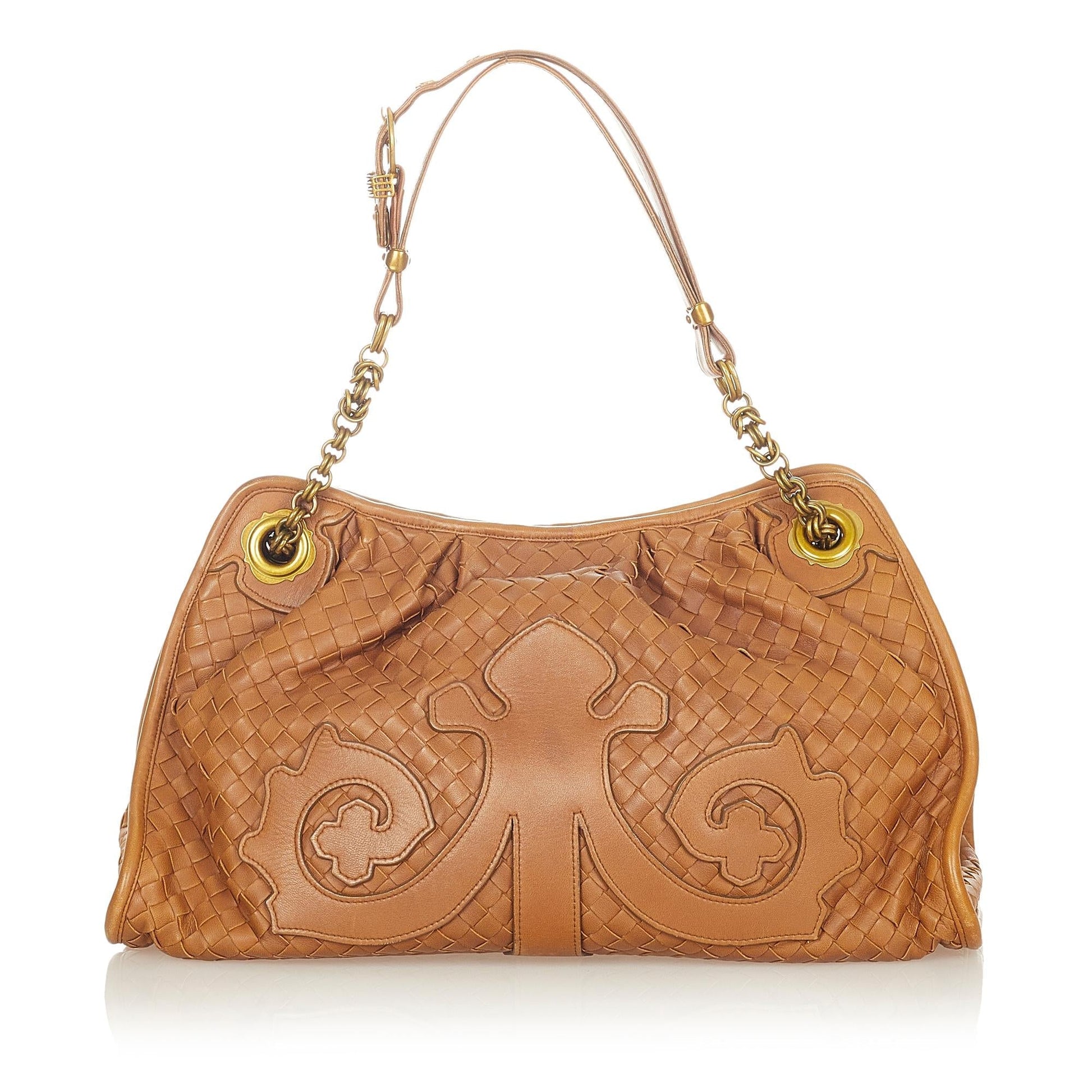 Luxury Bottega Veneta Intrecciato Leather Shoulder Bag (SHG-36212)
