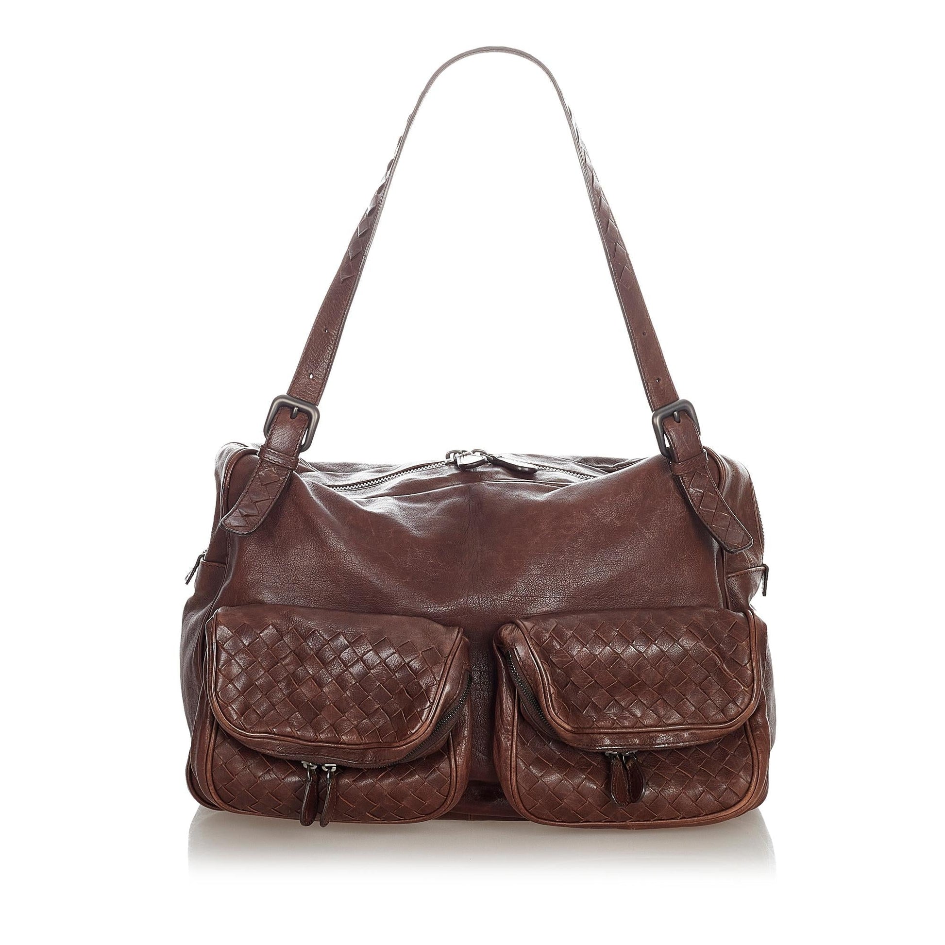 Luxury Bottega Veneta Intrecciato Leather Shoulder Bag (SHG-36580)