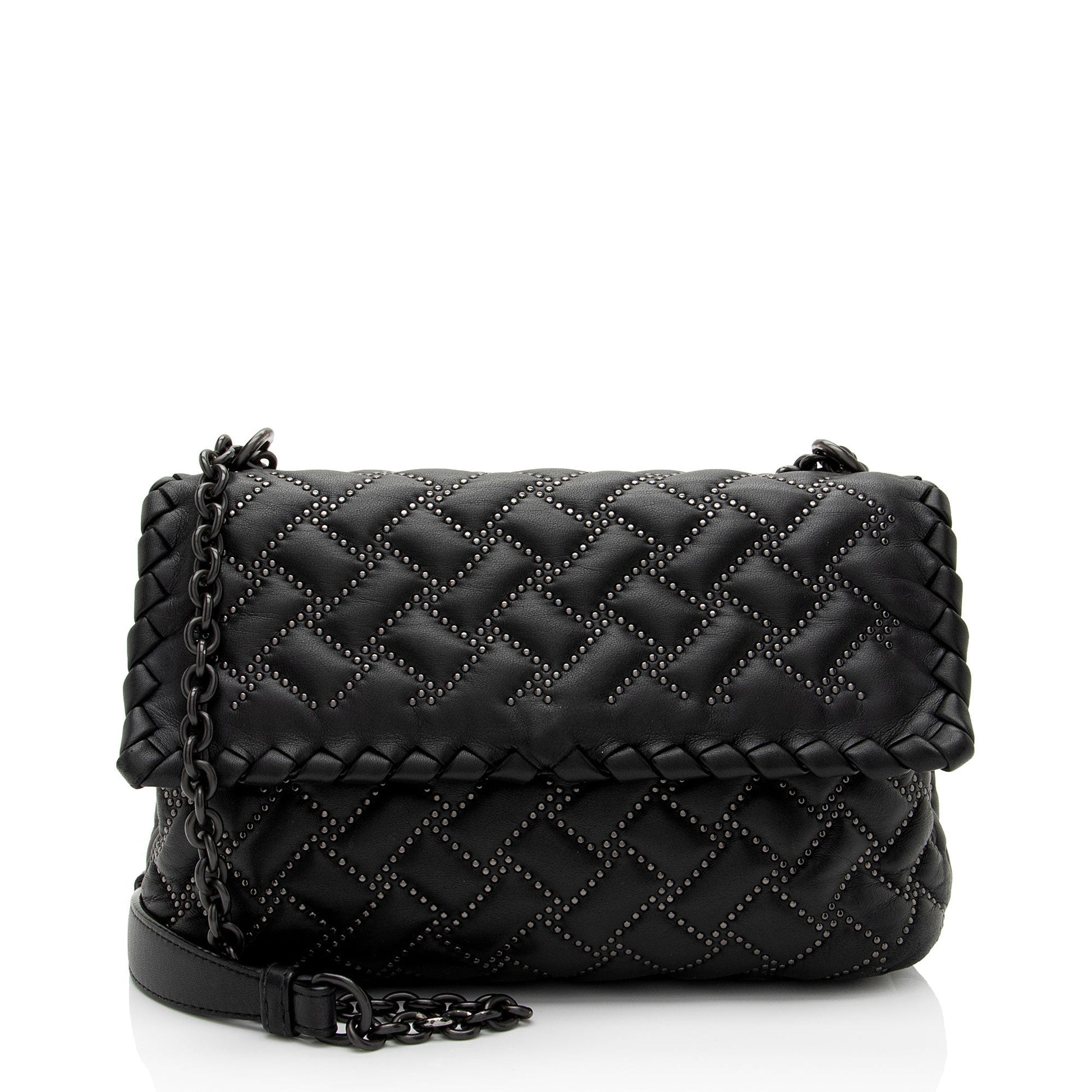 Luxury Bottega Veneta Intrecciato Microstud Olimpia Medium Shoulder Bag (SHF-1Fq6ti)