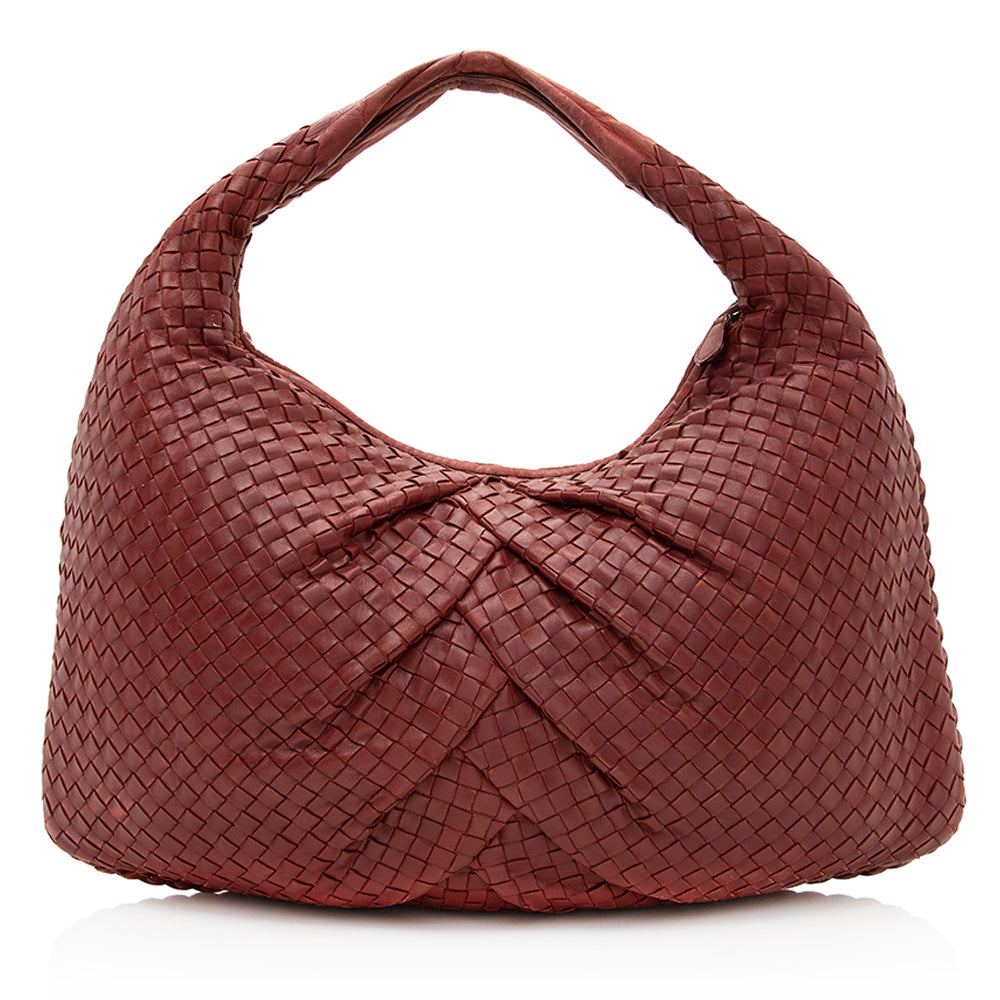 Luxury Bottega Veneta Intrecciato Nappa Pleated Large Hobo (SHF-19837)
