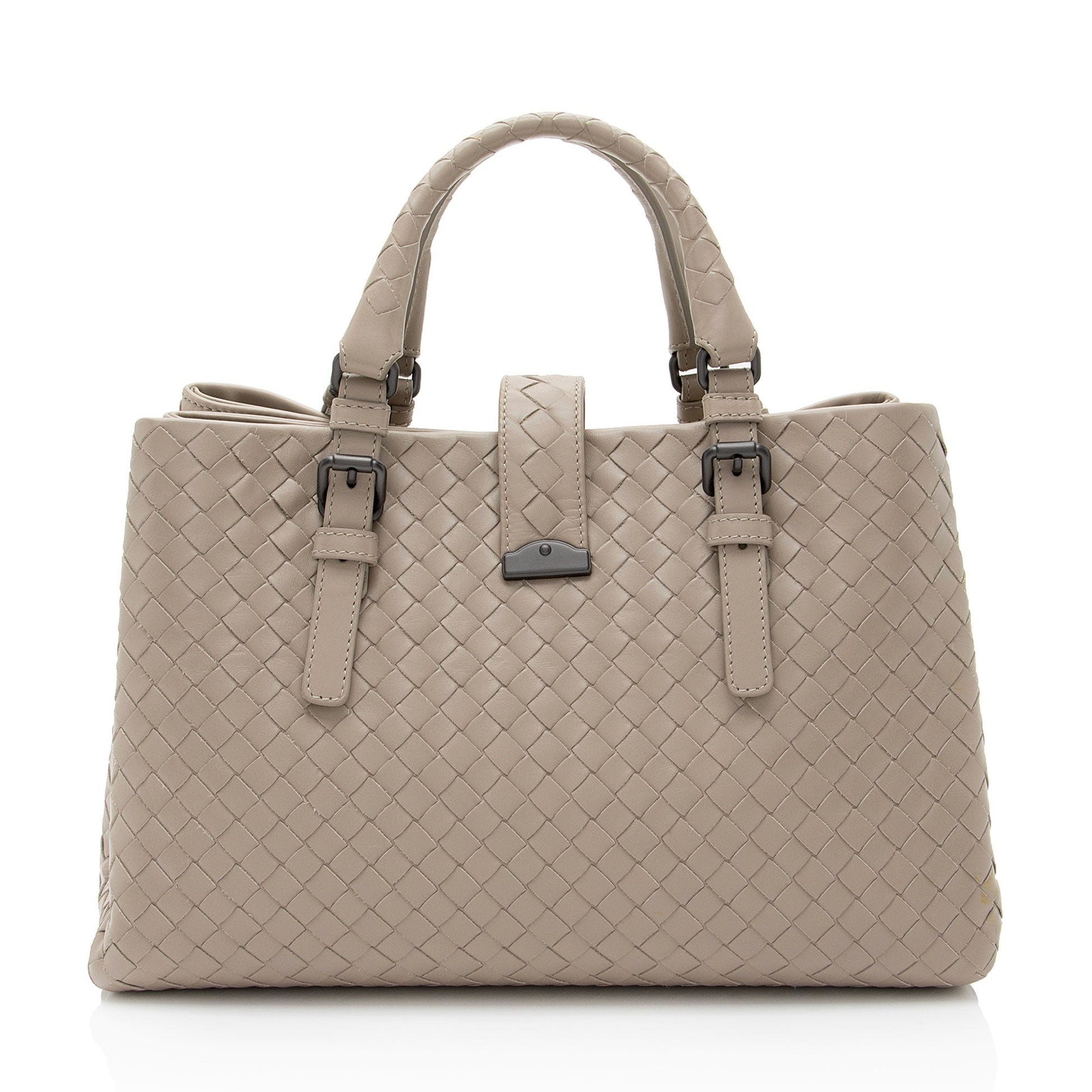 Luxury Bottega Veneta Intrecciato Nappa Roma Small Satchel (SHF-D3tcZO)