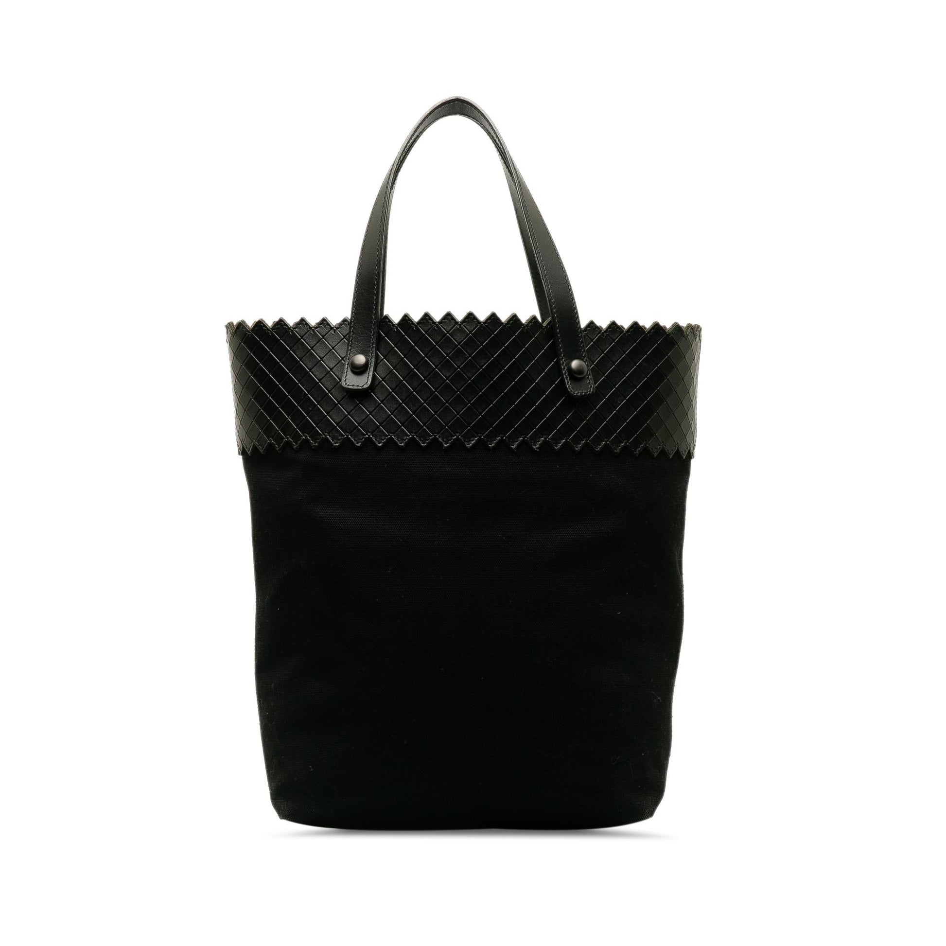 Luxury Bottega Veneta Intrecciomirage Trimmed Canvas Tote (SHG-OeLhp5)