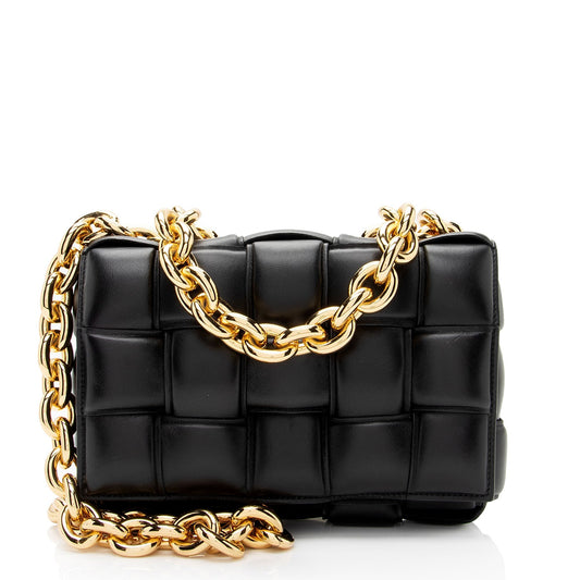 Luxury Bottega Veneta Lambskin Cassette Chain Maxi Shoulder Bag (SHF-xyxd6R)