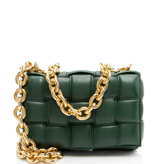 Luxury Bottega Veneta Lambskin Cassette Chain Maxi Shoulder Bag (SHF-FiotNd)
