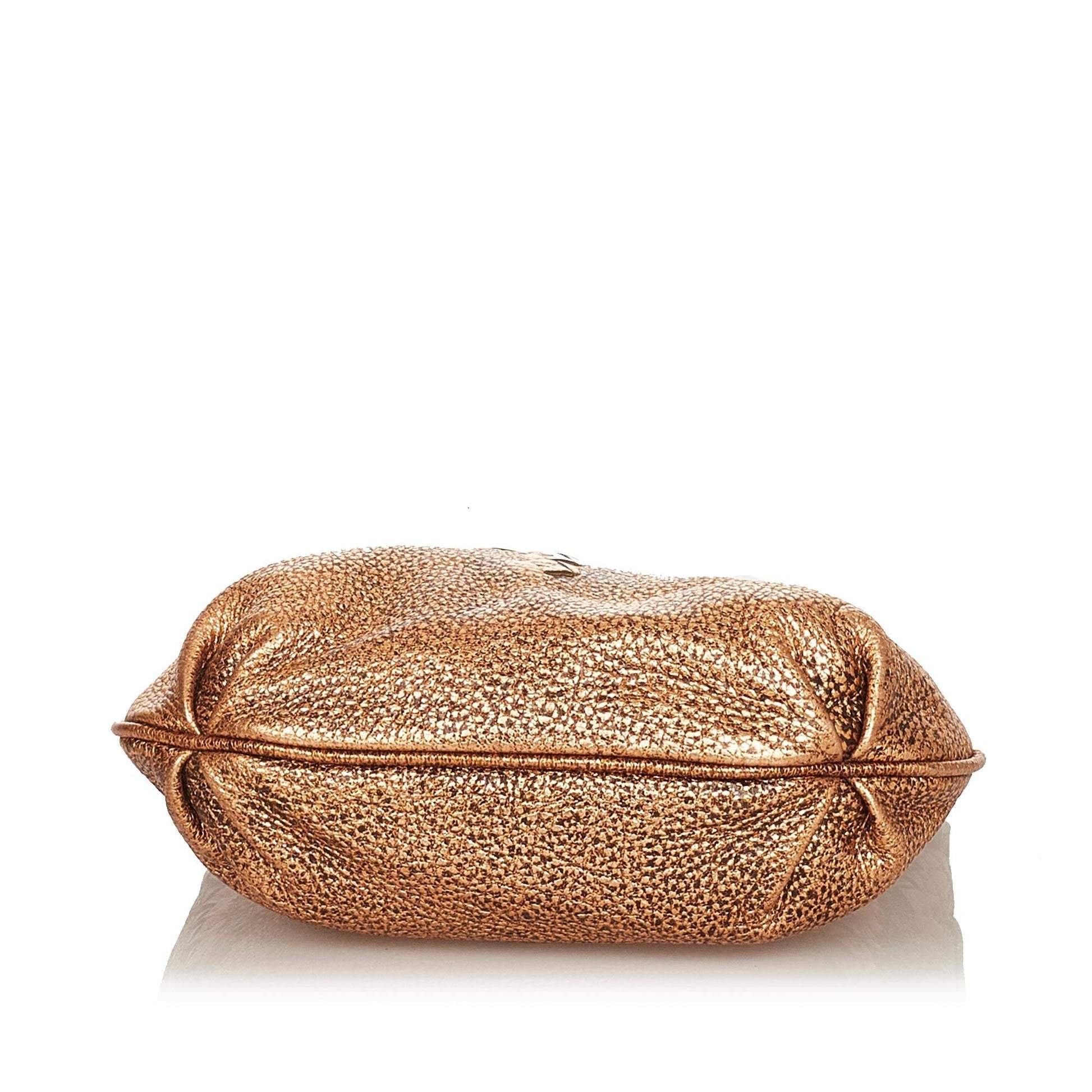 Luxury Bottega Veneta Metallic Intrecciato Leather Shoulder Bag (SHG-26302)