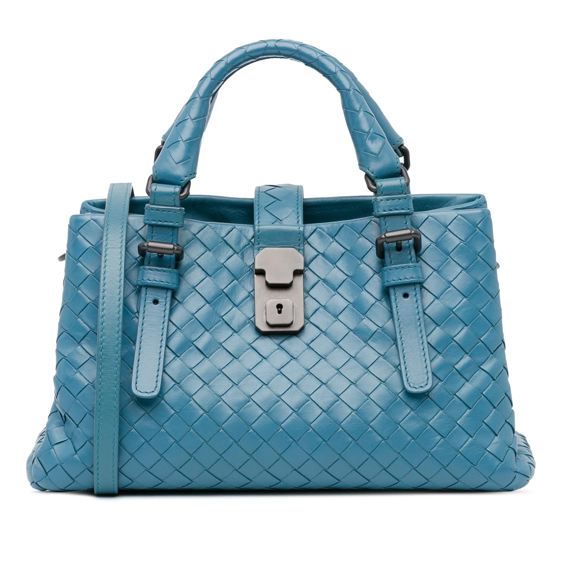 Luxury Bottega Veneta Mini Nappa Intrecciato Roma Satchel (SHG-VRD6vw)