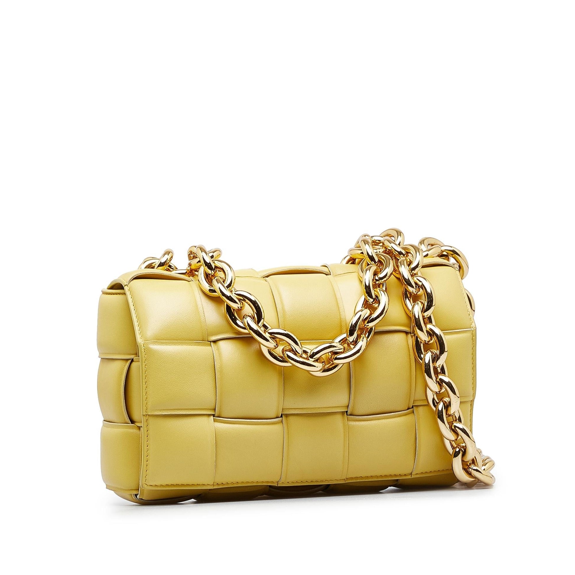 Luxury Bottega Veneta Nappa Intrecciato Padded Chain Cassette Satchel (SHG-2Bwd1b)